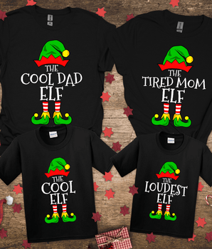 Custom Matching Family Christmas Elf Squad T-shirt